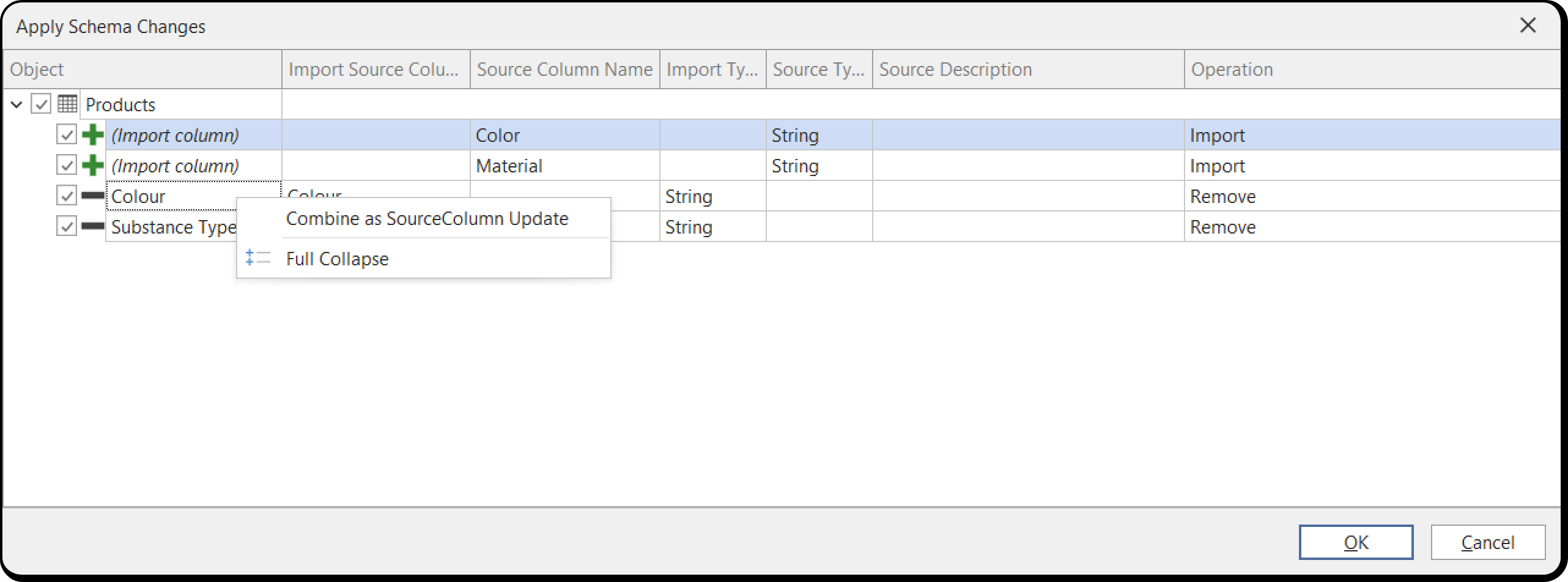 Combine Sourcecolumn Update