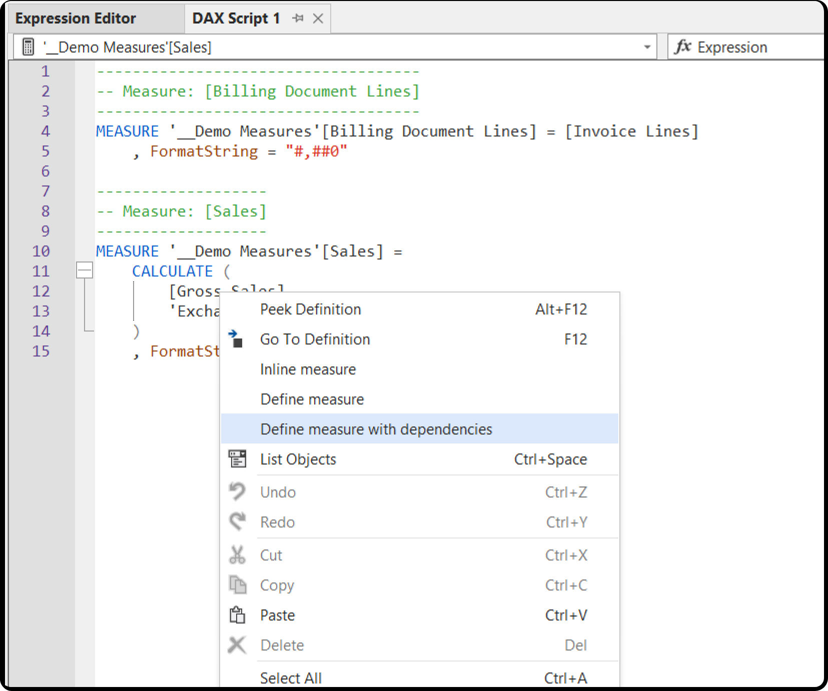 Define Measure With Deps