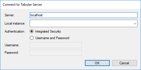 Connecting to an already deployed Tabular Model