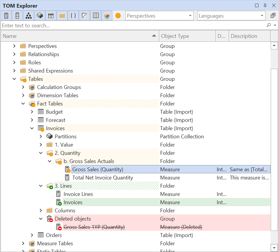 Deleted objects gathered under one node